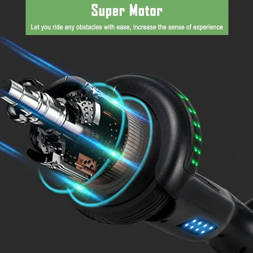 Miniatura 5 de Accesorio de Asiento para Patinete, Patinete con Go Kart para Niños, Niños, Niñas, Adultos, con Luces LED Coloridas, Bluetooth A-6.5 Negro con Negro
