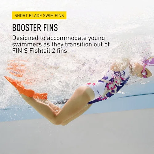 Miniatura 2 de FINIS Booster Swim Fins for Kids - Floating Rubber Fins - Teaches Kick Technique - Open-Toe Design - Comfortable Fit