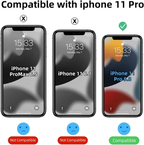 Miniatura 2 de Tigowos Magnetic Guardian - Funda diseñada para iPhone 11 Pro [probada en caídas de grado de 10 pies y compatible con MagSafe] Funda delgada Negro