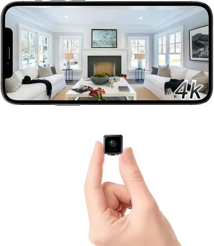 Mini cámara 2026 4K WiFi inalámbrica pequeña portátil HD niñera con detección de movimiento, almacenamiento en la nube y SD, visión nocturna, gran