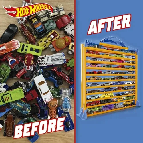 Miniatura 6 de Hot Wheels Rack N' Track Almacenamiento para 44 coches u otros juguetes - vitrina, caja de exhibición, estuche de coleccionista, caja