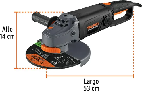Miniatura 3 de TRUPER ESMA-9N3 Amoladora angular 9, industrial, 2000 w