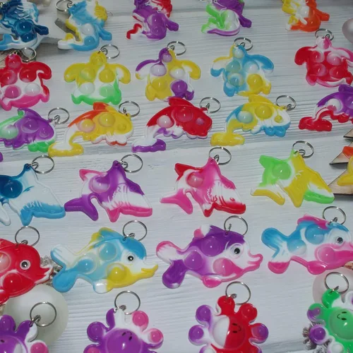 Miniatura 5 de Goodangie00 Bulk Turtle Octopus Dolphin Mermaid Shark Fish Ocean Mini Pop Fidget Toys for Students Prize, Summer Party Favors