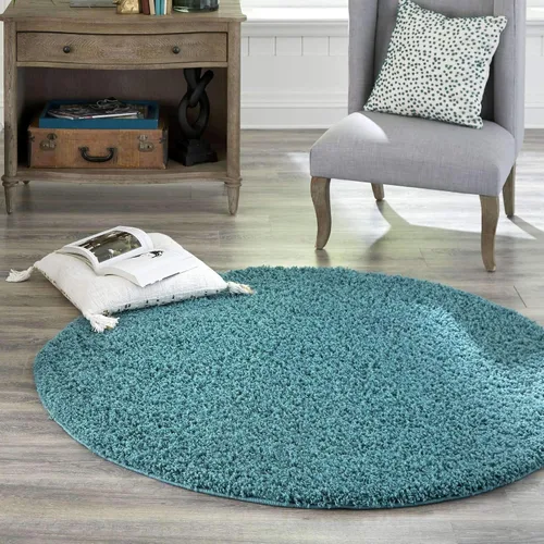 Miniatura 75 de Unique Loom Zuniga Solid Shag Collection alfombra moderna de felpa negra de área (7' 0 x 10' 0)