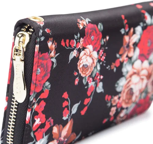 Miniatura 100 de Cartera de mano para mujer, estilo bohemio, con RFID, elegante, espaciosa con correa para viajes, capacidad para tarjetas, teléfono, dinero