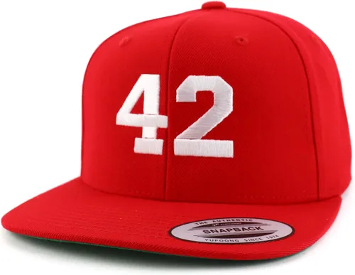 Miniatura 4 de Trendy Apparel Shop Gorra de béisbol bordada con pico plano bordado de hilo blanco número 42
