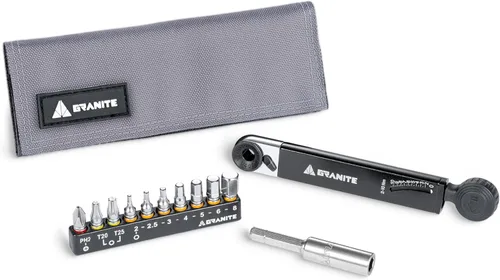 Miniatura 7 de Granite Rocknroll TQ - Kit de herramientas para bicicleta de trinquete torque, kit multiherramienta para bicicleta con 10 brocas de herramienta
