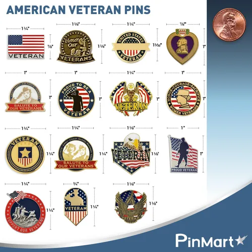 Miniatura 4 de PinMart Pin de veterano Pin patriótico americano de solapa o sombrero Orgulloso de ser retirado ejército, marina, fuerza aérea o cuerpo de marina
