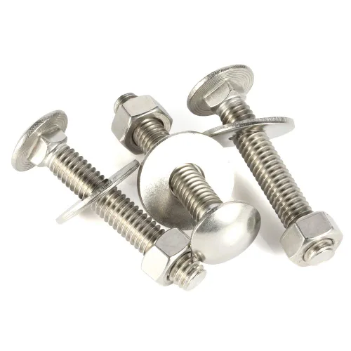 Miniatura 6 de Kit de tornillos y tuercas de carro de 1/4-20 x 1, arandelas planas, tornillos de cuello cuadrado de cabeza redonda, acero inoxidable 18-8 (304), 10