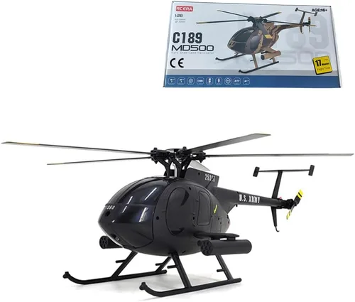 Helicóptero RC, modelo de avión MD500 C189 1/28 2.4G 4CH modelo de helicóptero de un solo rotor (versión RTF)