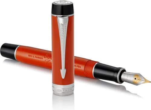 Miniatura 2 de Pluma estilográfica Parker Prestige, cincelada, de rutenio, fina (1931333), Rojo (Classic Big Red Vintage)