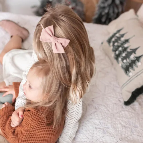 Miniatura 3 de Niceye Accesorios para el cabello hechos a mano: 12 paquetes de diademas elásticas de nailon y moños para recién nacidos, bebés y niñas pequeñas