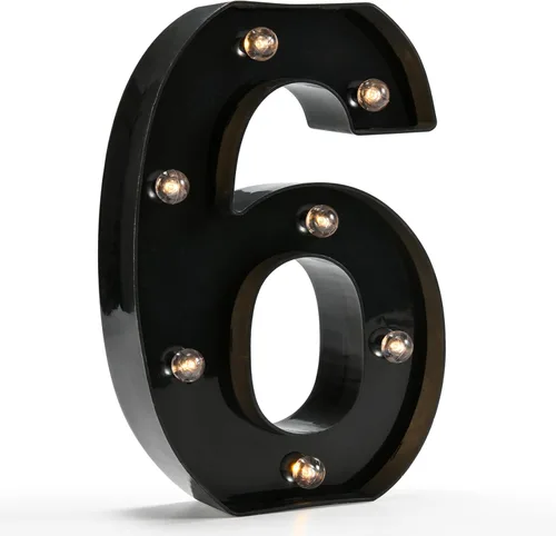 Miniatura 11 de Oycbuzo - Letras con iluminación Led, letras del alfabeto, color negro, para decoración de bares, festivales, cumpleaños, bodas