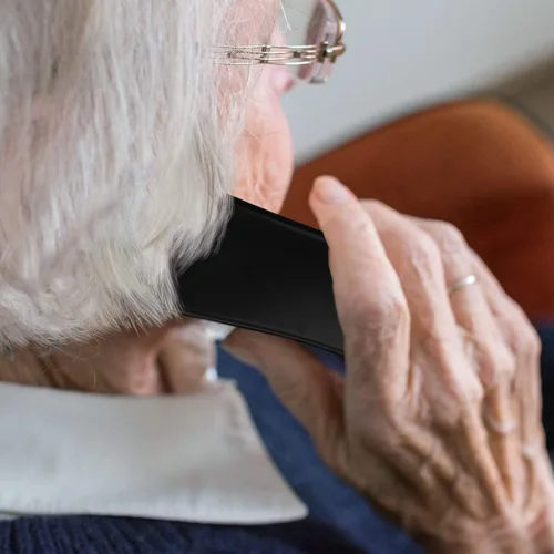 Miniatura 6 de Teléfono de botón grande negro para pared o escritorio con altavoz y memoria