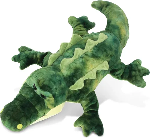 DolliBu - Animal de peluche de cocodrilo, suave cocodrilo verde, adorable juguete de peluche de cocodrilo para jugar, lindo regalo de vida salvaje