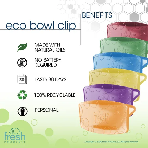 Miniatura 4 de Fresh Products Ambientador Eco Bowl Clip – Ambientador de inodoro y basura de diseño versátil – Aceites naturales sin químicos – Discreto – Dura 30