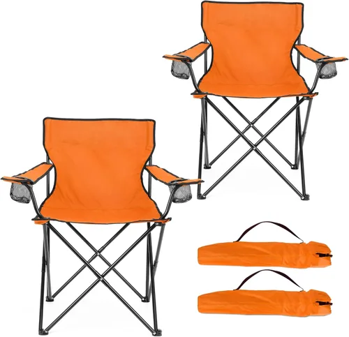 Miniatura 17 de HaSteeL Silla de Camping, Silla Plegable Extra Grande para Adultos, Silla de Campamento Plegable con Portavasos, Portátil para Pesca al Aire Libre