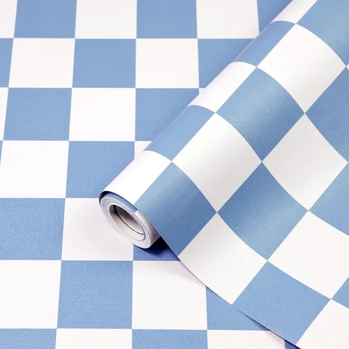 Miniatura 11 de Amiya Papel tapiz a cuadros para despegar y pegar, papel de contacto de mosaico blanco y negro, un juego de 17.3 x 480 pulgadas, moderno papel