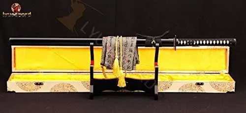 Miniatura 2 de Espada ninja japonesa de espiga completa lista para batalla 1095 de acero de alto carbono, hoja muy afilada