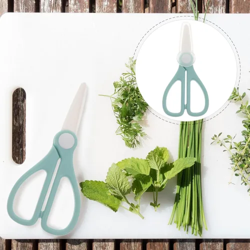Miniatura 7 de TEHAUX Tijeras de cocina multifuncionales de 5.90 pulgadas, tijeras de alimentos ligeras para cortar verduras, frutas, pizza, pollo y jardín, diseño
