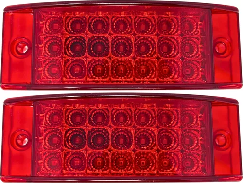 Miniatura 14 de All Star Truck Parts 10 luces de señalización lateral ámbar + 10 luces de señalización lateral rojas de 15.24 cm, 21 LED, rectangulares, 12V