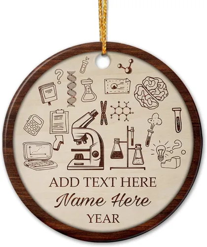 Miniatura 23 de Adorno de liniero de cerámica personalizado para Navidad 2025 – El favorito de Santa, primera Navidad como electricista, nombre personalizado