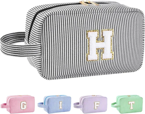 Miniatura 121 de Regalos personalizados para mujeres, bolsa de maquillaje con inicial, bolsa de maquillaje de viaje, bolsa de cosméticos, bolsa de artículos