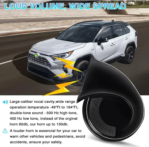 Miniatura 4 de Autorder Kit de bocina de coche para Toyota RAV4 2025 2024 2023 2022 2021 2020 2019 Accesorios 12V Bocina de caracol impermeable de tono alto bajo