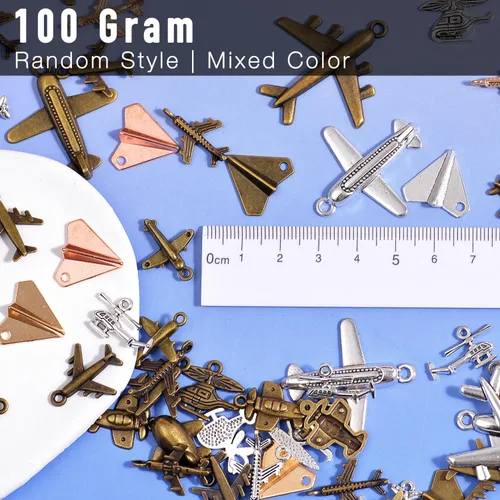 Miniatura 4 de stino - Abalorios de metal para hacer joyas 100 gramos, lote de adornos tibetanos en plata y bañados en oro para hacer joyas de collar, aretes