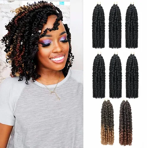 Miniatura 7 de Paquete combinado de cabello de ganchillo Passion Twist (6 paquetes 1B + 1 paquete T1B/27+1 paquete T1B/30), extensiones de cabello trenzado