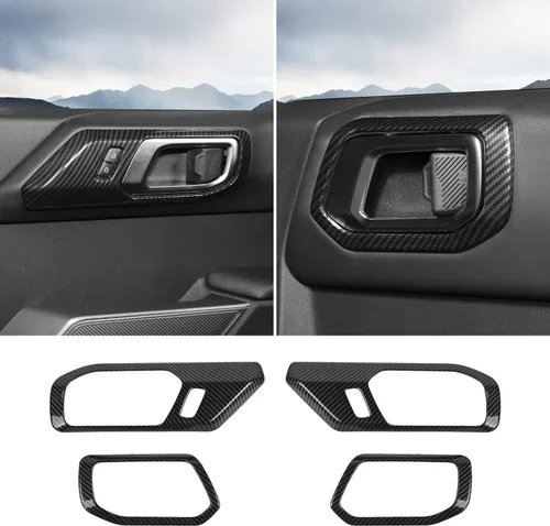 Miniatura 5 de RAZPOY Accesorios para Ford Bronco 2021 2022 Cubierta de manija de puerta interior Marco Adhesivo protector Decoración interior (negro)