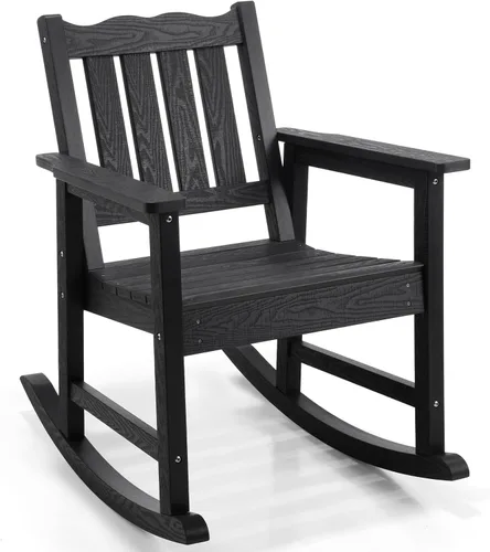 Miniatura 14 de Stoog Mecedora para patio, para todo tipo de clima, soporte de peso de 400 libras, nunca se decolora ni se pudre, para patio trasero, hoguera, Teca