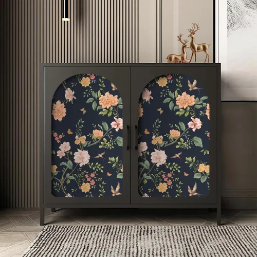 Miniatura 3 de Froluya Papel tapiz floral azul oscuro para despegar y pegar, papel de contacto floral vintage de 16.9 x 118.1 pulgadas, papel tapiz de pájaro