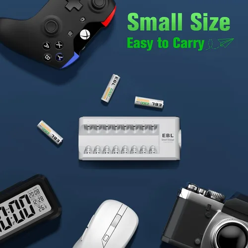 Miniatura 9 de EBL Paquete de 4 pilas recargables AAA de 1.2 voltios NiMH 1100 mAh triple AAA batería y cargador de batería AA AAA