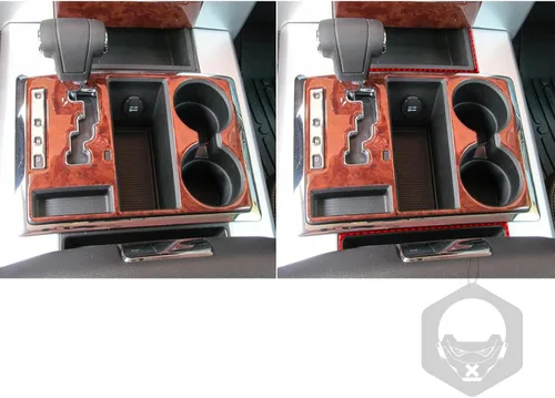Miniatura 5 de 2 piezas de caja de almacenamiento para palanca de cambios, marco de fibra de carbono suave real para interior de coche, cubierta de cenicero, tira