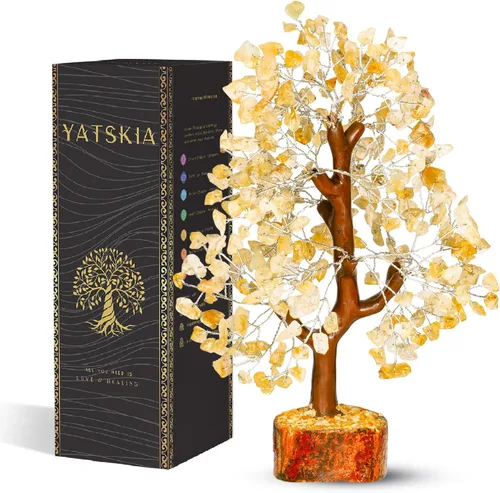 Miniatura 29 de YATSKIA - Árbol de cristal turquesa Feng Shui, alambre, bonsái Buhha, estatua reiki, Chakra curativo energía positiva, buena suerte dinero regalos