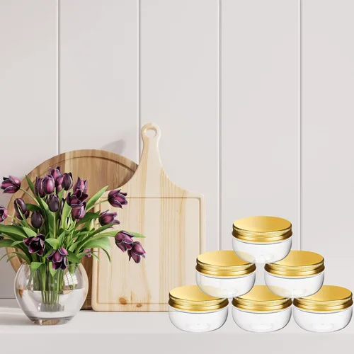 Miniatura 6 de Suclain 50 Piezas Frascos de Conservas de 3 oz Frascos Mason Miniatura con Tapas Recipientes Pequeños Transparentes para Conservas para Regalos