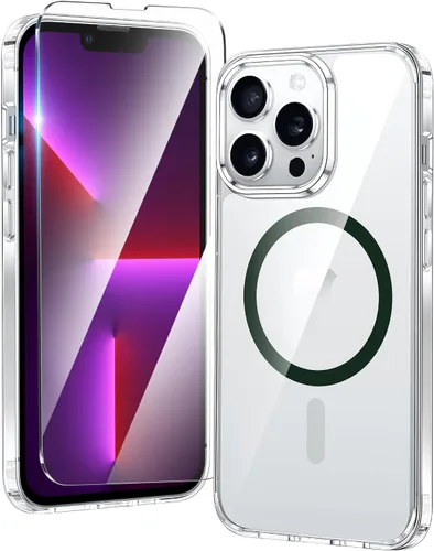 Miniatura 690 de FNTCASE Funda para iPhone 13 Pro-Max: Fundas magnéticas transparentes compatibles con Magsafe Slim anti amarillamiento protección contra caídas
