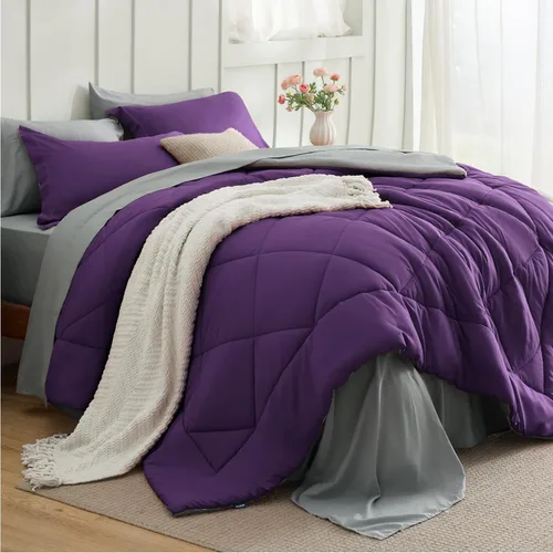 Miniatura 31 de Bedsure Juego de edredón tamaño King – Ropa de cama reversible de 7 piezas verde bosque, juego de cama tamaño King para todas las estaciones, cama