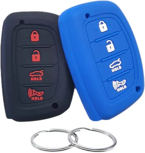 REPROTECTING Funda de goma de silicona compatible con Hyundai Elantra Elantra GT Ioniq Sonata Tucson SY5MDFNA433 2016-2021 (no para llaves con Negro