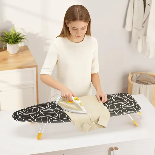 Miniatura 7 de Tabla de planchar pequeña de 12 x 38 pulgadas, tabla de planchar pequeña con base de metal de malla, mini tablas de planchar de mesa que ahorran
