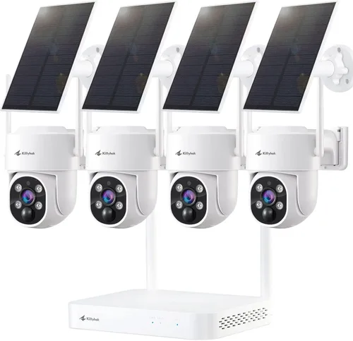 Miniatura 10 de Sistema de cámaras de seguridad solar Kittyhok negro inalámbrico para exteriores, WiFi 5G/2.4G, 4 piezas de cámara de seguridad solar para el hogar
