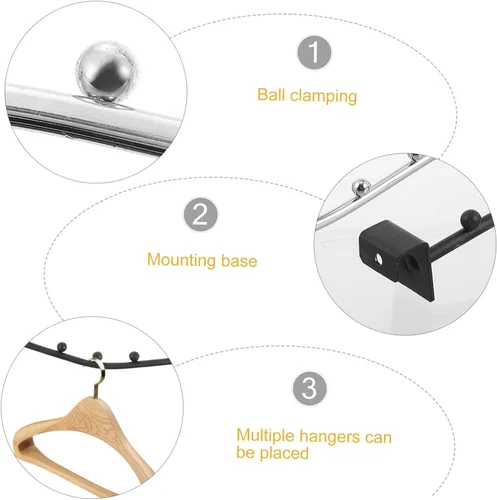 Miniatura 6 de Zerodeko 2 ganchos de ropa de acero inoxidable para tienda de ropa, perchero para perchero, ganchos para tienda de ropa, colgador de ropa, perchero