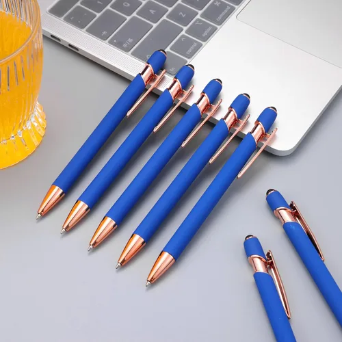 Miniatura 5 de 12 PCS Bolígrafos 2 en 1 con Punta Stylus, Bolígrafo de Metal con Tinta Negra de 1.0 mm, Stylus para Pantallas Táctiles (Oro Rosa y Azul Claro)