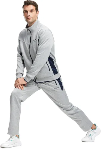 Miniatura 6 de TBMPOY Conjunto deportivo para hombre, 2 piezas, casual, atlético, para correr, calentar, con cremallera completa