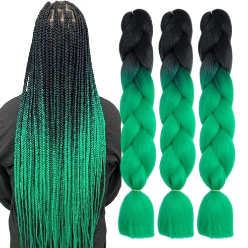 Miniatura 30 de Beige (613) Cabello trenzado 6 paquetes de extensiones de cabello sintético de 24 pulgadas, extensiones de cabello trenzado Jumbo Ombre trenzado