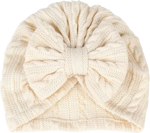Miniatura 41 de Gorro de punto para bebé con lazos lindos turbante para envolver el sombrero (MZ6)