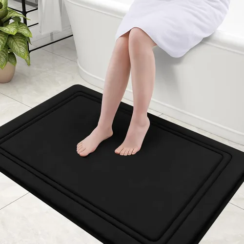 Miniatura 10 de Grandaily Alfombra de baño de espuma viscoelástica de 24 x 16 pulgadas, ultrasuave, antideslizante y absorbente, lavable a máquina, cómoda alfombra