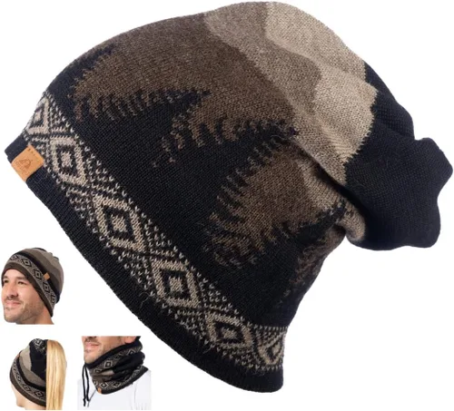 Gorro de punto 100% alpaca bebé, polaina para el cuello, bufanda