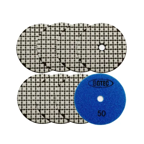 Miniatura 22 de BGTEC Juego de almohadillas de pulido de diamante seco de 4 pulgadas, kit de 8 almohadillas de grano 400 para granito, mármol, piedra de cuarzo